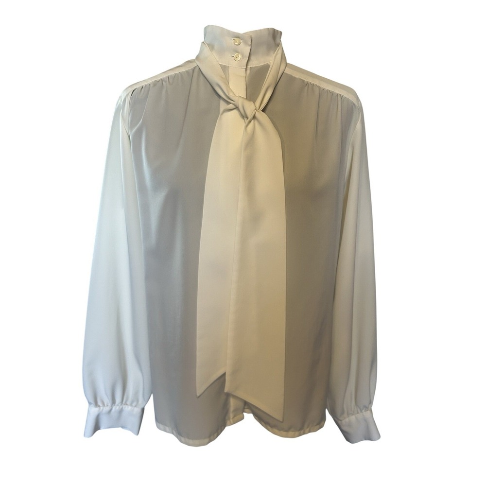 Country Sophisticates by Pendleton Ivory Blouse And Scarf Size Large